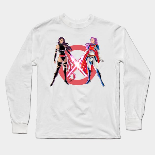 Captain Britain Kwannon Long Sleeve T-Shirt by sergetowers80